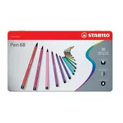 Feltro-olovka STABILO Pen 68, 30 komada u metalnoj kutiji 6830-6