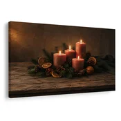 Slika adventne sveče z igličjem - 90x60