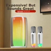 Haomuren Bluetooth karaoke zvucnik sa 2 mikrofona, Beli