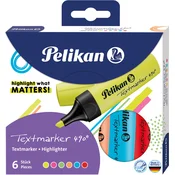 Set tekst markera Pelikan 490 - 6 komada, neon