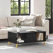 vidaXL Klubska miza Črna Orehovina 90 x 50 x 26.5 cm Konstruiran les