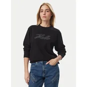 KARL LAGERFELD Jopa Rhinestone B4W20007 Črna Relaxed Fit