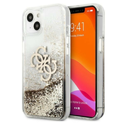 Originalen trden TPU ovitek Guess Big Liquid Glitter 4G za iPhone 13 Mini - zlate barve
