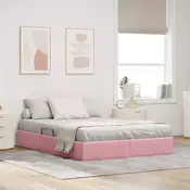Otomanski krevet s pohranom Ružicasta 140 x 200 cm Baršun