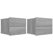 MAISON CHIC Dvo delni komplet Nočne omarice - Nočne mize siva sonoma 40x30x30 cm inženirski les, (21687253)