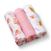 BabyOno Bambus tetra plenice Boho listi, roza
