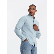 Ombre Mens SLIM FIT shirt in decorative fabric - blue