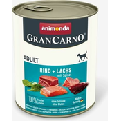 Mokra pasja hrana GranCarno Adult - govedina, saj in špinača - 800 g