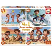 Progresivna slagalica Educa 4 u 1 - Dan na plaži