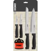 DOMY Set noževa 4/1 + oštrac, Crni