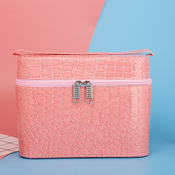Generic Prenosni kozmetični kovček, kozmetična torbica, škatla za shranjevanje kozmetičnih čopičev, roza, (21132776)
