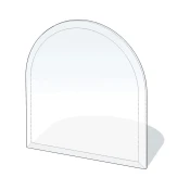 Steklo pod kaminom 800x800x8 mm semi-arch