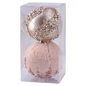 icy lux novogodišnja kugla set zlatno-roze 12cm miks 2k ( 780306 )