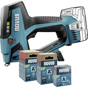 NOVUS NOVUS TOOLS baterijski spenjalnik J-550 set + 11.800 sponk - združljiv z 18V Li-Ion CAS baterijo - brez baterije in polnilca - za fine žične sponke 6-14 mm in žeblje 16 mm Novus Tools J-550, (21507352)