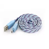 S-BOX plavi kabl za punjac USB A (muški) na micro USB (muški) 1m