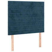 Vidaxl Vzglavje postelje temno modro 100x5x118/128 cm žametno