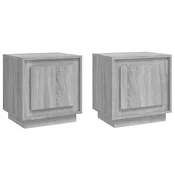 MAISON CHIC Dvo delni komplet Nočne omarice - Nočne mize siva sonoma 44x35x45 cm inženirski les, (21688030)