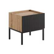 Nocni ormaric Lunole 106 (Artisan hrast + Crna) Crna, Artisan hrast, 45x45x42cm, Laminirani iveral, Medijapan