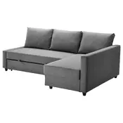 FRIHETEN Ugaona sofa ležaj s odlaganjem, Skiftebo tamnosiva