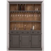 Casa Padrino country style solid wood bar cabinet dark gray/brown 151 x 36 x H. 210 cm - Solid wood wine cabinet in country style - Solid wood bar furniture - Country style bar furniture