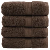 vidaXL Premium brisače za pranje SOLUND 4 kosi rjave 30x30 cm 600 g/m2
