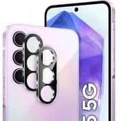 Overboard 2x kaljeno steklo zaščitno folijo za kamero za Samsung Galaxy A55 5G, črno