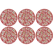 Casa Padrino luxury ceramic plates set of 6 red A� 32 cm - Made in Italy
