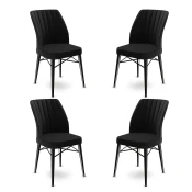 Hanah Home Set 4 trpezarijske stolice Flex Crni