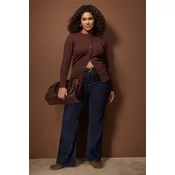 Trendyol Curve Ženska bluza Tbbaw26Af00123, Braon