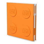 Oranžna kavdratna beležnica z gel pisalom LEGO®, 15,9x15,9 cm