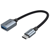Vention Vention USB 3.0 C moški na A ženski OTG kabel 0.15M siv aluminij zlitina Tip