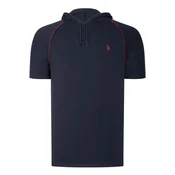 T8570 DEWBERRY HOODED MENS T-SHIRT-PLAIN NAVY BLUE