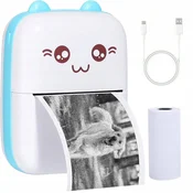 Mini prenosni aku. foto termični tiskalnik bluetooth moder