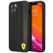 Ferrari FESAXHCP13SBK trdi ovitek za iPhone 13 mini 5,4 črno/črno, On Track Carbon Stripe
