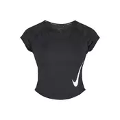 Nike W NK TEMPO SWOOSH RUN DF SS, ženska majica za trcanje, crna IF4998