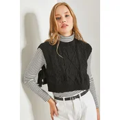 Bianco Lucci Womens Patterned Side Tie Knitwear Vest