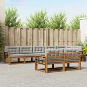 Set vanjskih sofa 8 kom. Prirodna i svjetlosiva