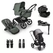 Bugaboo Fox 5 Renew BLACK/FOREST-GREEN-FOREST-GREEN, komplet 6v1 (Black Otter)