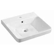 Keramični umivalnik za kozmetično omarico THALIE 50, 50 x 46 cm - Bela - 31 - 24 - 46.00 - Keramika - Obešen na steno – vijaki - Da - Sapho - 50.00 - 1 odprtina - Rectangle - Umivalnik - 50x46 cm