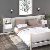 Vidaxl vidaXL Stenske nočne omarice, komplet 2 kosov, bele