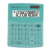 Vector Školski uredski kalkulator s vektorom, kav vc-812 gn zeleni, menta, napajanje baterija / solarna energija, solarni