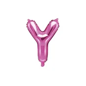 PartyDeco Folija balon črka Y temno roza 35 cm