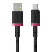 USB u USB-C punjacki i podatkovni kabel Baseus Dura Series - 60W, 480Mbps - 2 m - crveno/crni