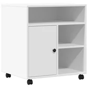 vidaXL vidaXL Stojalo za tiskalnik s kolesi belo 60x50x67 cm, (22137217)