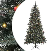 Vidaxl Umestno božično drevo Zelena 240 cm PVC, plastika in jeklo
