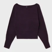 Cropp - Pulover z okroglim ovratnikom - temno vijolična