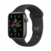 Apple Watch SE 44mm Space Gray Aluminium Case with Black Sport Band