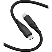 EKO CABLE silikonski USB-C/Lightning 1,2 m 60W crni