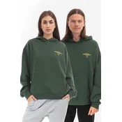 Pulover Guess Originals Go Harper Ls Hoodie zelena barva, s kapuco