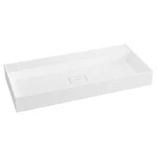 GODIVA umivalnik, iz litega marmorja, 96x44cm, brez odprtine za pipo, bela - Bela - 96x11x44 cm - Sapho - GODIVA - 24 - Liti marmor - Pravokotnik - 960 - 110 - 440 - 14